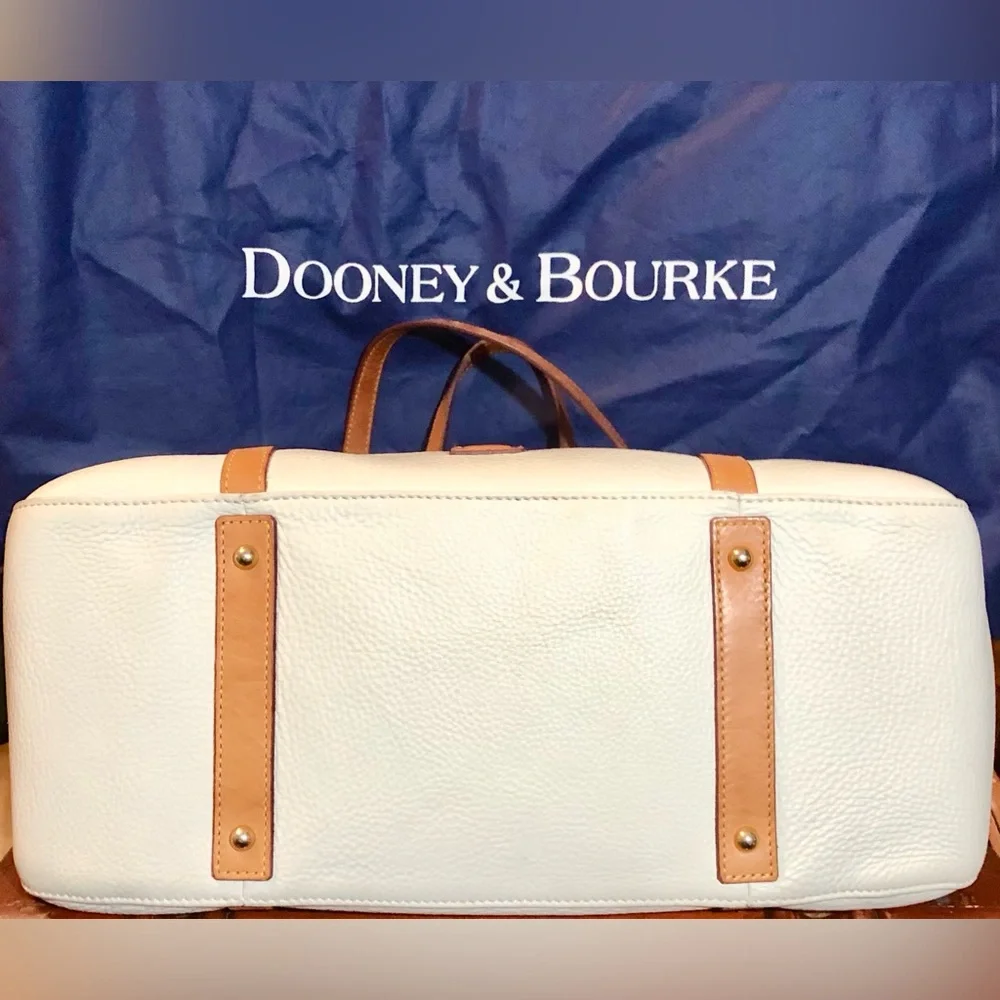 🌹🍃Dooney & Bourke White Leather Florentine Shopper Large Satchel~Shoulder Purse - Picture 7 of 14